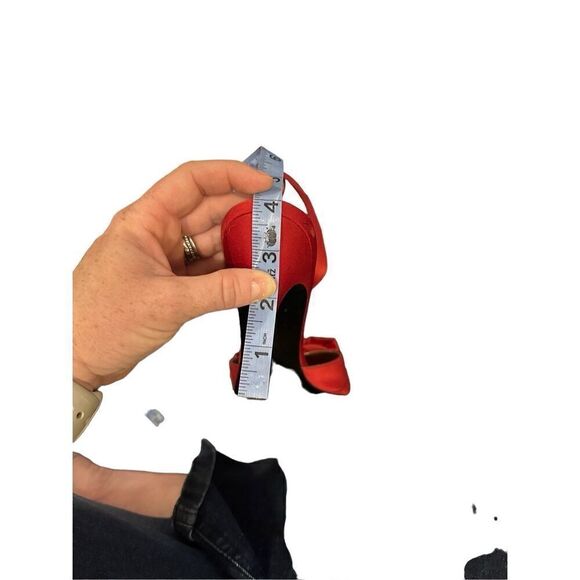 Michael Red High Heels Satin Bow Women’s 6 - Picture 4 of 5